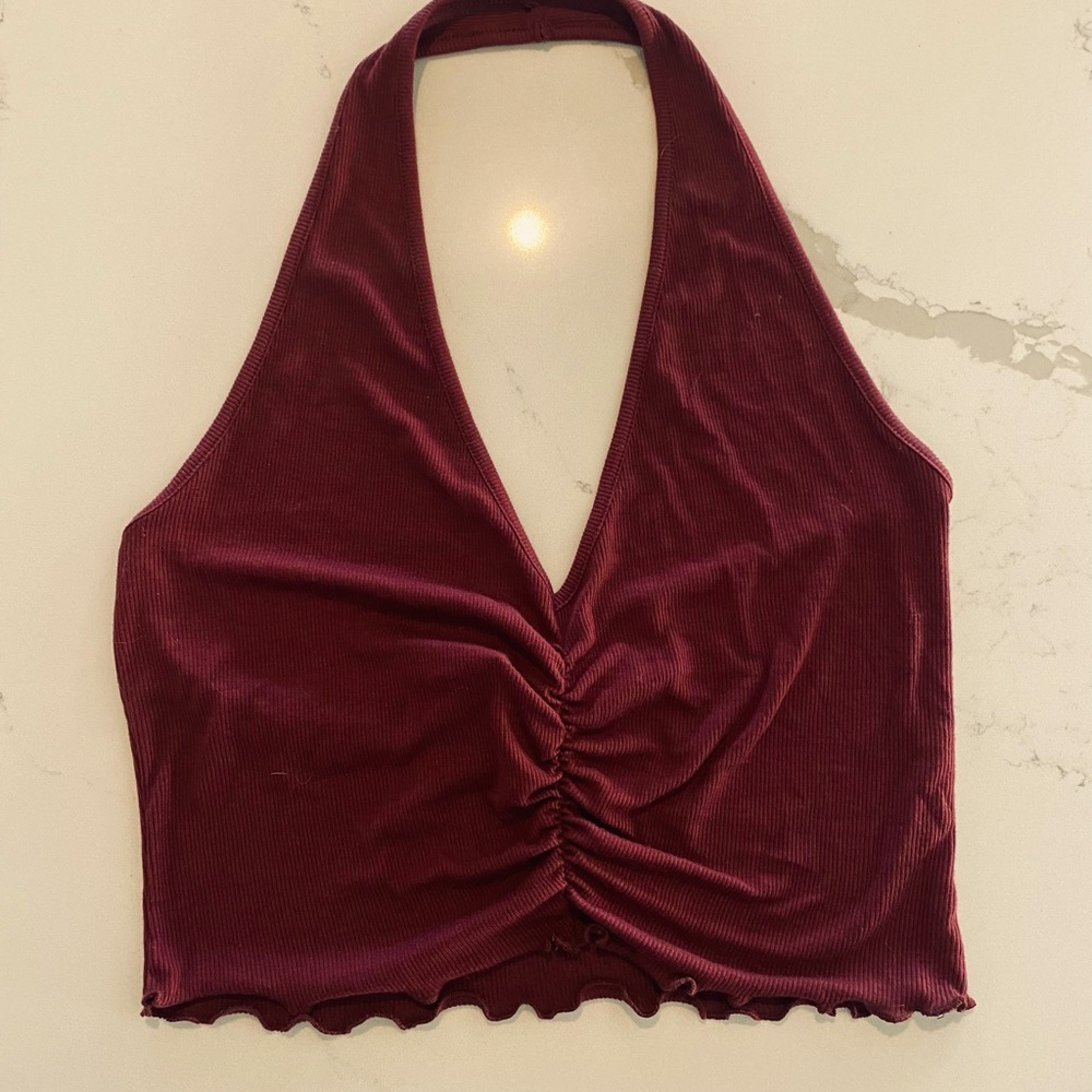 Red halter top
